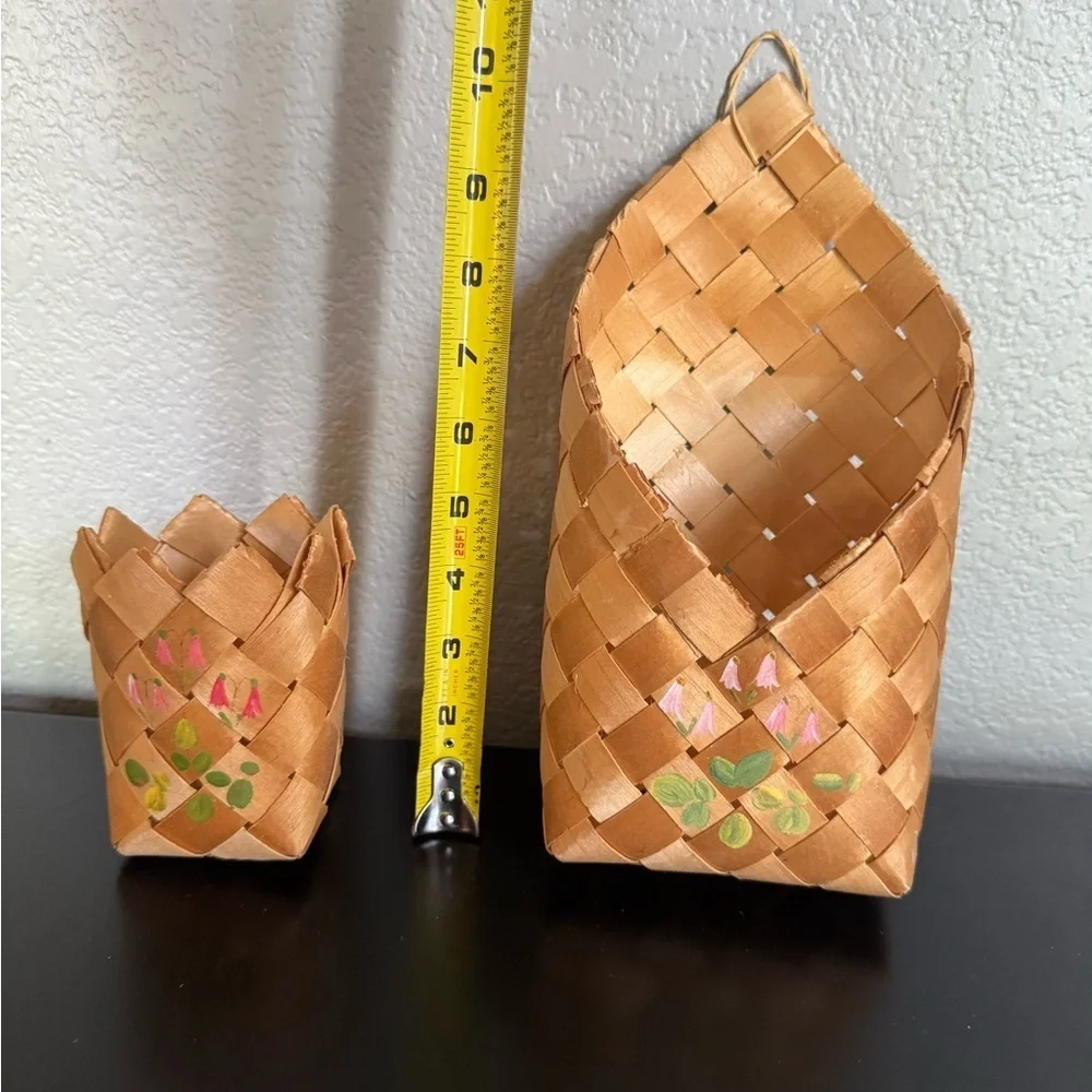 Handcrafted Tan Woven Basket Set